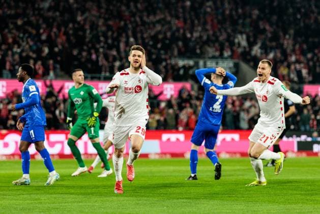 2 Soccer Bundesliga 1 FC Köln SV Darmstadt 98 15 03 2025 Jan Thielmann cheers for 1 0 1 FC Köln, 29 2 Soccer Bundesliga, 1 FC Köln SV Darmstadt 98, Köln, Rheinenergiestadion am 15 03 2025 DFL REGULATIONS PROHIBIT ANY USE OF PHOTOGRAPHS AS IMAGE SEQUENCES AND OR QUASI VIDEO Copyright: xBEAUTIFULxSPORTS Wunderlx