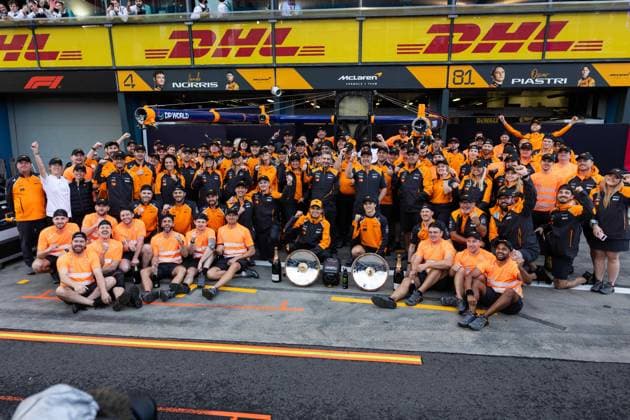 F1 - AUSTRALIAN GRAND PRIX 2025 McLaren F1 Team celebration during the Formula 1 Louis Vuitton Australian Grand Prix 2025, 1st round of the 2025 FIA Formula One World Championship, WM, Weltmeisterschaft from March 14 to 16, 2025 on the Albert Park Grand Prix Circuit, in Melbourne, Australia -  Copyright: xJoaoxFilipex