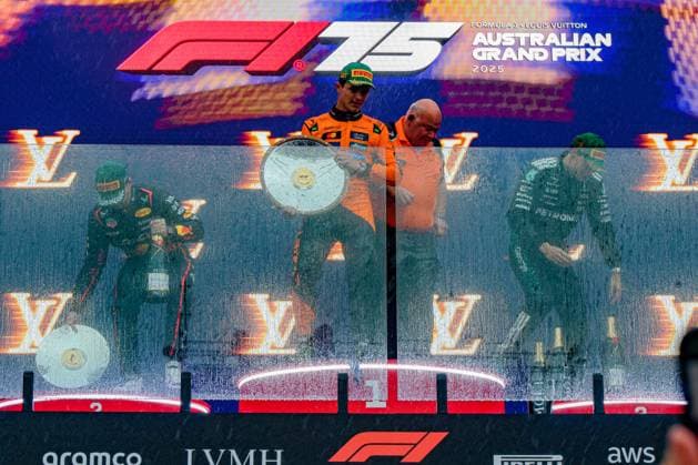 podium of the RACE during the Race of Formula 1 Louis Vuitton Australian Grand Prix 2025; Albert Park, Melbourne, Australia, from March 14 to 16 2025  Copyright: xAlessioxDexMarco IPAxSportx xipa-agency.netx xx IPA_55399141 IPA_Agency_IPA55399141