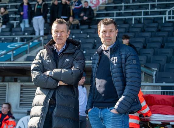 Soccer, Men, Season 2024 2025, 2 Bundesliga 26 Matchday , Eintracht Braunschweig Hertha BSC, f l Managing Director Thomas E Herrich Hertha BSC , Sports Director Benjamin Weber Hertha BSC , 16 03 2025, Copyright: xSebastianxRäppold MatthiasxKochx