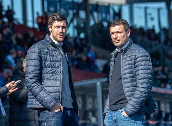 Soccer, Men, Season 2024 2025, 2 Bundesliga 26 Matchday , Eintracht Braunschweig Hertha BSC, f l Managing Director Sports Benjamin Kessel Braunschweig , Sports Director Benjamin Weber Hertha BSC , 16 03 2025, Copyright: xSebastianxRäppold MatthiasxKochx