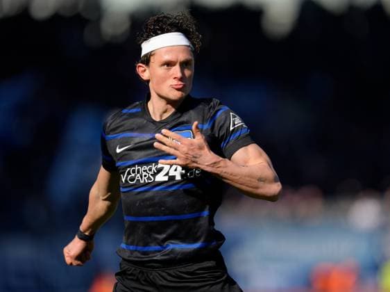 Fabian Reese Hertha Berlin, 11 after scoring a goal GER, TSV Eintracht Braunschweig vs Hertha Berlin, Football, 2 Bundesliga, Matchday 26, Season 2024 2025, 16 03 2025 DFL REGULATES PROHIBIT ANY USE OF PHOTOGRAPHS AS IMAGE SEQUENCES AND OR QUASI VIDEO GER, TSV Eintracht Braunschweig vs Hertha Berlin, Football, 2 Bundesliga, Matchday 26, Season 2024 2025, 16 03 2025 Braunschweig Copyright: xEibner-Pressefoto ScottxColemanx EP_SCN