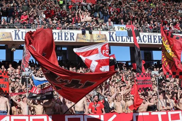 16 03 2025 Soccer Season 2024 2025 2 Soccer Bundesliga 26 Matchday 1 FC Nürnberg FCN Club SpVgg Greuther Fürth Kleeblatt Derby Frankenderby Sportfoto Zink DaMa xdaxmax DFL regulations prohibit any use of photographs as image sequences and or quasi video only for editorial use Symbolbild Symbolfoto Feature Impression Clubfan Clubfans FCN Fans Fans cheer on Team Team des FCN