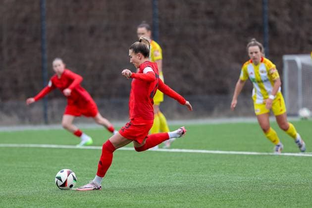 Jana Kappes FC Bayern Muenchen II U20, 20 kicks a penalty, GER, FC Bayern Muenchen II vs 1 FC Union Berlin, Football, 2 Womens Bundesliga, Matchday 18, Season 2024 2025, 16 03 2025, GER, FC Bayern Muenchen II vs 1 FC Union Berlin, Football, 2 Womens Bundesliga, Matchday 18, Season 2024 2025, 16 03 2025 Muenchen Copyright: xEibner-Pressefoto JennixMaulx EP_JML
