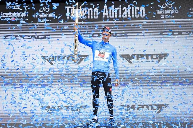 CICLISMO - Tirreno Adriatico - Stage 7 - Porto Potenza Picena San Benedetto del Tronto Tirreno Adriatico 2025 - 60th Edition - 7th stage - Porto Potenza Picena - San Benedetto del Tronto 147 km - 16 03 2025 - AYUSO Juan during the award ceremony during Stage 7 - Porto Potenza Picena San Benedetto del Tronto, Cycling Tirreno Adriatico race in San Benedetto del Tronto, Italy, March 16 2025 San Benedetto del Tronto Italy  Copyright: xIPAxSport ABACAx