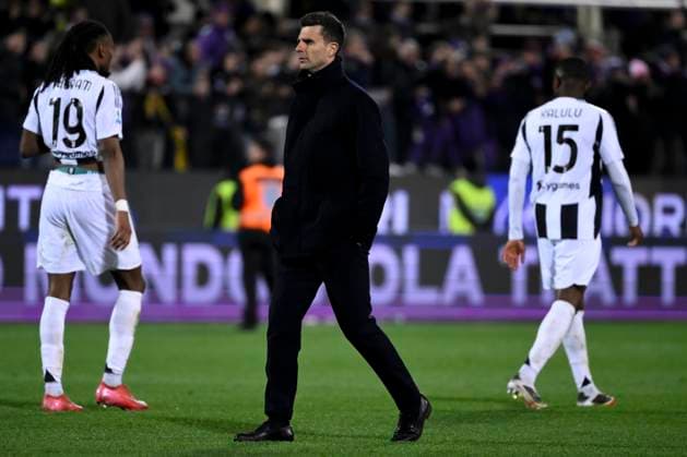 Thiago Motta, Head coach of Juventus FC, looks dejected at the end of the Serie A football match between ACF Fiorentina and Juventus FC at Artemio Franchi stadium in Firenze (Italy), March 16, 2025. andreaxstaccioli