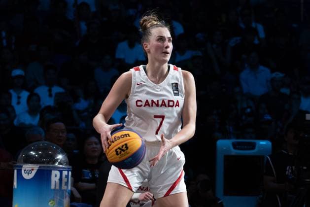 Basketball, Frauen, FIBA 3x3 Champions Cup in Bangkok, Finale, Kanada - Spanien Women s Final FIBA Basketball 3x3 Champions Cup, Canada Vs Spain - 16 Mar 2025 Paige Crozon of Canada seen in action during the women s FIBA Basketball 3x3 Champions Cup 2025 final match between Canada and Spain at Central World. Final score; Canada 15 : 13 Spain. Bangkok Thailand Copyright: xPeeraponxBoonyakiatx xSOPAxImagesx 3x3W-final21-14