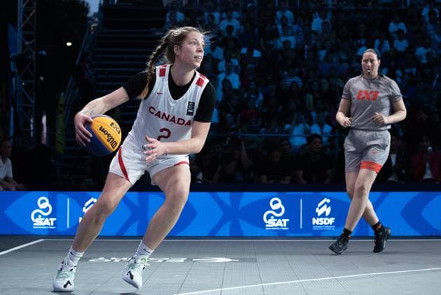 Basketball, Frauen, FIBA 3x3 Champions Cup in Bangkok, Finale, Kanada - Spanien Women s Final FIBA Basketball 3x3 Champions Cup, Canada Vs Spain - 16 Mar 2025 Katherine Plouffe of Canada seen in action during the women s FIBA Basketball 3x3 Champions Cup 2025 final match between Canada and Spain at Central World. Final score; Canada 15 : 13 Spain. Bangkok Thailand Copyright: xPeeraponxBoonyakiatx xSOPAxImagesx 3x3W-final21-9