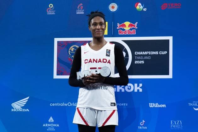 Basketball, Frauen, FIBA 3x3 Champions Cup in Bangkok, Finale, Kanada - Spanien Women s Final FIBA Basketball 3x3 Champions Cup, Canada Vs Spain - 16 Mar 2025 Saicha Grant-Allen of Canada poses for a photo during the FIBA Basketball 3x3 Champions Cup 2025 at Central World. Final score; Canada 15 : 13 Spain. Bangkok Thailand Copyright: xPeeraponxBoonyakiatx xSOPAxImagesx 3x3W-final21-17