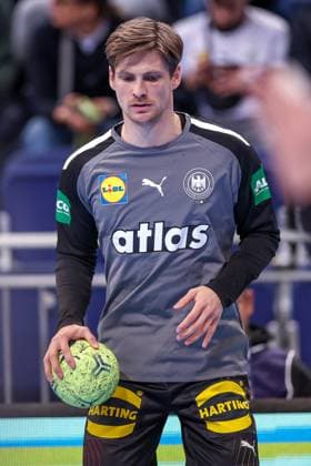 15 03 2025, International handball match, European Championship qualifier, Germany Austria, ZAG Arena Hannover Rune Dahmke GER 34 Lower Saxony Germany