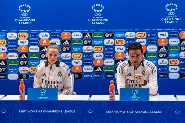 March 17, 2025, Madrid, Madrid, Spain: ALBERTO TORIL and SANDIE TOLETTI in the press conference, PK, Pressekonferenz prior to the Women s Champions League match Real Madrid Femenino - Arsenal, at stadium Alfredo Di Stefano, Spains, 03 17 25. Madrid Spain - ZUMAc312 0807316138st Copyright: xOscarxManuelxSanchezx