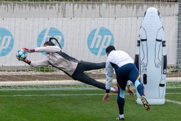 March 17, 2025, Valdebebas, Madrid, Spain: LAIA LoPEZ DE LA MORENA - REAL MADRID players training before the Womans Champions League match at the Ciudad Deportiva de Valdebebas on march 17, 2025 in Madrid, Spain. Valdebebas Spain - ZUMAc312 20250317_zsp_c312_023 Copyright: xOscarxManuelxSanchezx