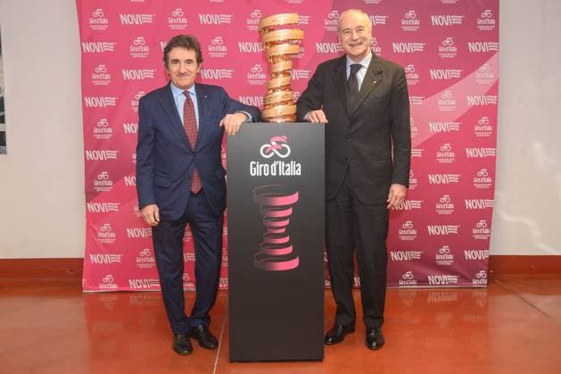 Urbano Cairo e Flavio Repetto rinnovano la partnership tra Novi e Giro d& x2019;Italia, presso gli stabilimenti Novi - Novi Ligure, Luned& xec; 17 Marzo 2025 (Foto Claudio Furlan Lapresse) Urbano Cairo and Flavio Repetto renew the partnership between Novi and Giro d Italia, at the Novi - Novi Ligure facilities, Monday, March 17, 2025 (Photo Claudio Furlan Lapresse)  Copyright: xClaudioxFurlan LaPressex