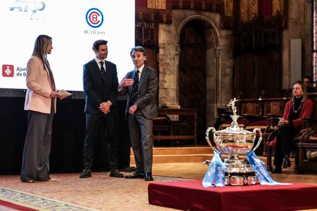 March 17, 2025, Barcelona, Barcelona, SPAIN: David Ferrer, Sports Director of the Barcelona Open Banc Sabadell and Xavier Pujol, CEO of the Barcelona Open Banc Sabadell during the presentation of the ATP, Tennis Herren 500 Barcelona Open Banc Sabadell - 72nd Conde de Godo Trophy to be held April 12-20 at the Real Club de Tenis Barcelona-1899, at the Salo de Cent de l Ajuntament de Barcelona on March 17, 2025, in Barcelona, Spain. Barcelona SPAIN - ZUMAa181 20250317_zaa_a181_053 Copyright: xJavierxBorregox