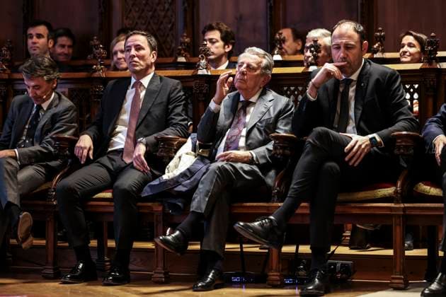 March 17, 2025, Barcelona, Barcelona, SPAIN: Javier Godo, Conde de Godo gestures during the presentation of the ATP, Tennis Herren 500 Barcelona Open Banc Sabadell - 72nd Conde de Godo Trophy to be held April 12-20 at the Real Club de Tenis Barcelona-1899, at the Salo de Cent de l Ajuntament de Barcelona on March 17, 2025, in Barcelona, Spain. Barcelona SPAIN - ZUMAa181 20250317_zaa_a181_052 Copyright: xJavierxBorregox