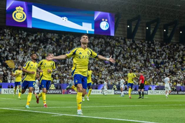 Al-Nassr vs Esteghlal - AFC Champions League Elite West Region RIYADH, SAUDI ARABIA - March 10: Cristiano Ronaldo of Al-Nassr FC celebrates scoring their second goal during AFC Champions League Elite match between Al-Nassr and Esteghlal at Al-Awwal Park on March 10, 2025 in Riyadh, Saudi Arabia. Riyadh Saudi Arabia Copyright: xAbdullahxAhmedx