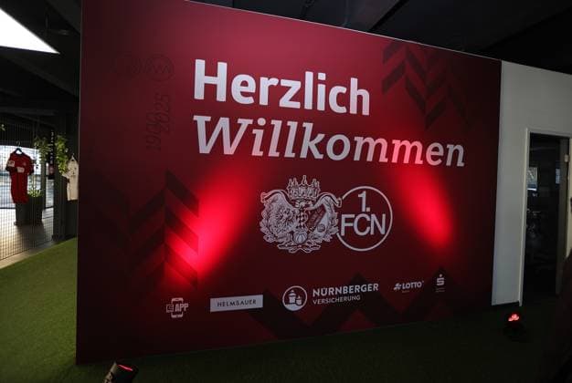 18 03 2025 Soccer 1 FC Nuremberg FCN Club Kick Off event for the 125th anniversary of 1 FC Nuremberg Sportfoto Zink DaMa xdaxmax Symbolbild Symbol photo Feature Impression Welcome Poster