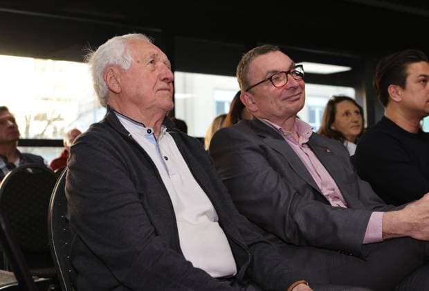 18 03 2025 Soccer 1 FC Nuremberg FCN Club Kick Off event for the 125th anniversary of 1 FC Nuremberg Sportfoto Zink DaMa xdaxmax Heini Müller former FCN champion player Champion of 1961 Peter Meier Chairman of the Supervisory Board 1 FC Nuremberg FCN listen