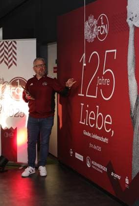 18 03 2025 Soccer 1 FC Nuremberg FCN Club Kick Off event for the 125th anniversary of 1 FC Nuremberg Sportfoto Zink DaMa xdaxmax Daniell Westgate Team 125 Jahre Organistaion 1 FC Nuremberg FCN speaks to guests