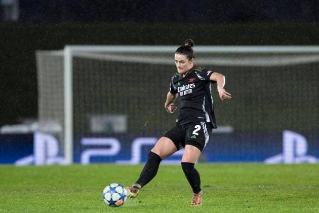 UEFA Women s Champions League - Real Madrid vs Arsenal MADRID, SPAIN -March 18: Emily Fox of Arsenal in action during the UEFA Women s Champions League Quarter Finals First Leg match between Real Madrid and Arsenal at Alfredo Di Stefano stadium in Madrid. (Photo by Guillermo Martinez) Madrid Alfredo Di Stefano Stadium Spain Copyright: xGuillermoxMartinezx