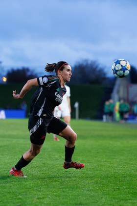 March 18, 2025, Valdebebas, Madrid, SPAIN: Mariona Caldentey of Arsenal FC in action during the UEFA WomenÃ¢â‚¬â ¢s Champions League Quarter Final first leg, football match played between Real Madrid CF and Arsenal FC at Alfredo Di Stefano stadium on March 18, 2025, in Valdebebas, Madrid, Spain. Valdebebas SPAIN - ZUMAa181 20250318_zaa_a181_049 Copyright: xDennisxAgyemanx