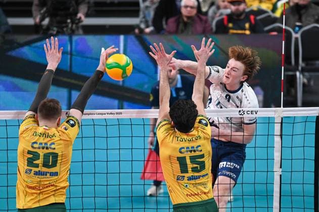 RECORD DATE NOT STATED SOSNOWIEC 18.03.2025 SIATKOWKA LIGA MISTRZOW W PILCE SIATKOWEJ MEZCZYZN CEV CHAMPIONS LEAUGE VOLLEY MEN 2025 ALURON CMC WARTA ZAWIERCIE - SVG LUENEBURG MATEUSZ BIENIEK MIGUEL TAVARES OSKAR ESPELAND FOT.WIKTOR FARYNA 400MM.PL NEWSPIX.PL --- newspix.pl 