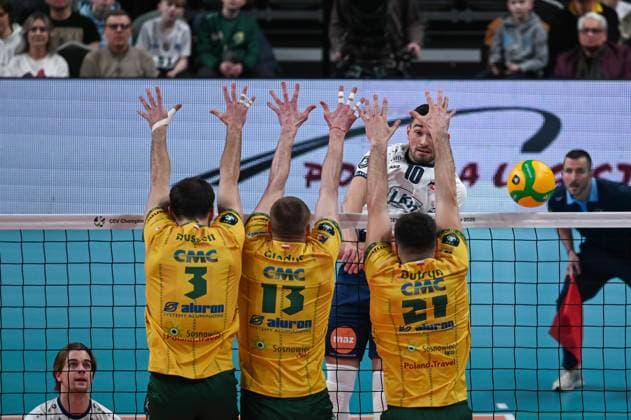 RECORD DATE NOT STATED SOSNOWIEC 18.03.2025 SIATKOWKA LIGA MISTRZOW W PILCE SIATKOWEJ MEZCZYZN CEV CHAMPIONS LEAUGE VOLLEY MEN 2025 ALURON CMC WARTA ZAWIERCIE - SVG LUENEBURG LORENZ KARLITZEK AARON RUSSELL JURJI GLADYR FOT.WIKTOR FARYNA 400MM.PL NEWSPIX.PL --- newspix.pl 