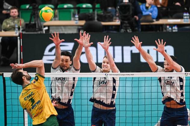 RECORD DATE NOT STATED SOSNOWIEC 18.03.2025 SIATKOWKA LIGA MISTRZOW W PILCE SIATKOWEJ MEZCZYZN CEV CHAMPIONS LEAUGE VOLLEY MEN 2025 ALURON CMC WARTA ZAWIERCIE - SVG LUENEBURG AARON RUSSELL FOT.WIKTOR FARYNA 400MM.PL NEWSPIX.PL --- newspix.pl 