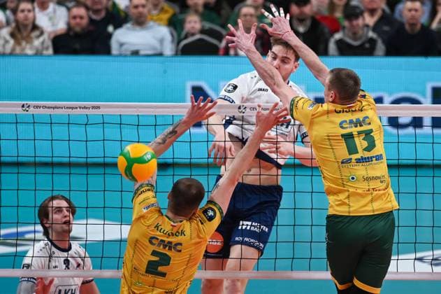 RECORD DATE NOT STATED SOSNOWIEC 18.03.2025 SIATKOWKA LIGA MISTRZOW W PILCE SIATKOWEJ MEZCZYZN CEV CHAMPIONS LEAUGE VOLLEY MEN 2025 ALURON CMC WARTA ZAWIERCIE - SVG LUENEBURG BARTOSZ KWOLEK JURIJ GLADYR FOT.WIKTOR FARYNA 400MM.PL NEWSPIX.PL --- newspix.pl 