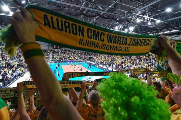 2025.03.18 Sosnowiec Siatkowka Mezczyzn CEV Liga Mistrzow Sezon 2024 2025 Warta Zawiercie - SVG Luneburg N z kibice, trybuny, doping, szalik, szaliki Foto Marcin Bulanda PressFocus 2025.03.18 Sosnowiec Volleyball Men CEV Champions League Season 2024 2025 Warta Zawiercie - SVG Luneburg kibice, trybuny, doping, szalik, szaliki Credit: Marcin Bulanda PressFocus NEWSPIX.PL --- newspix.pl 