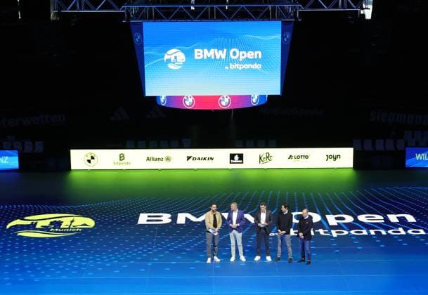 18 03 2025, ATP, BMW Open Presentation, Tennis, Sport, in the picture Christian Ach, Patrik Kuehnen, Fabian Tross and Christian Okon at the BMW Open 2025