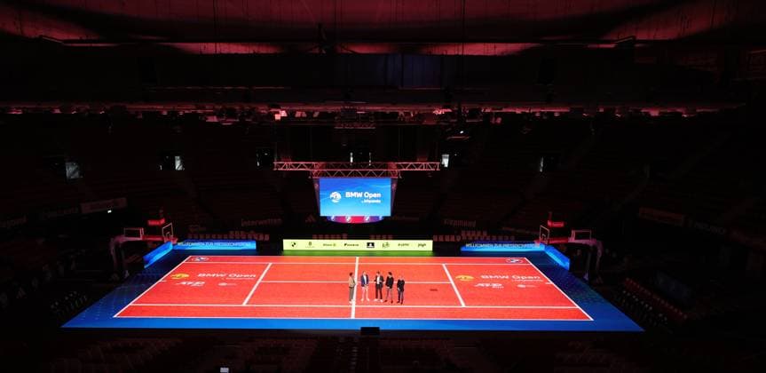 18 03 2025, ATP, BMW Open Presentation, Tennis, Sport, in the picture Christian Ach, Patrick Kuehnen, Fabian Tross and Christian Okon, Presenting the field of players