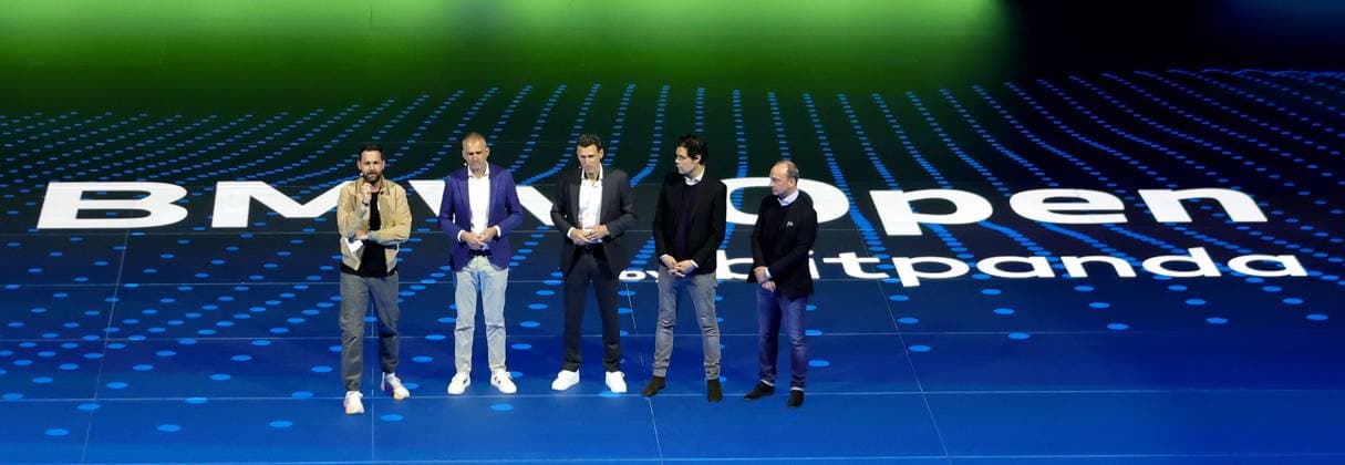 18 03 2025, ATP, BMW Open Presentation, Tennis, Sport, in the picture Christian Ach, Patrick Kuehnen, Fabian Tross and Christian Okon, Presenting the field of players
