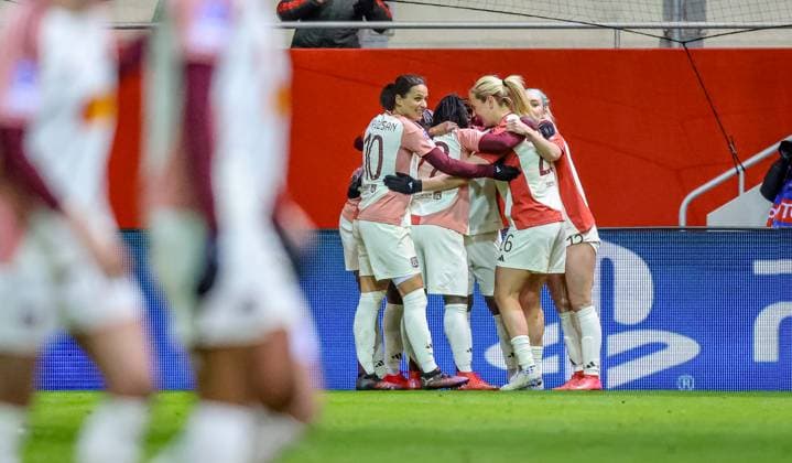 GER, Munich, FC Bayern Munich vs Olympique Lyon, WomenÂs Champions League, Football, UEFA, Season 2024 2025, FC Bayern Campus, Quarterfinals, in the picture Melchie Dumornay Olympique Lyon 6 scores the 2 0 for Olympique Lyon against Bayern Munich DFB DFL REGULATIONS PROHIBIT ANY USE OF PHOTOGRAPHS AS IMAGE SEQUENCES AND OR QUASI VIDEO, 18 03 2024, Copyright: HMBxMedia HendrikxHamelau