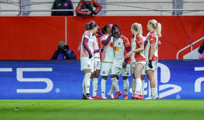 GER, Munich, FC Bayern Munich vs Olympique Lyon, WomenÂs Champions League, Football, UEFA, Season 2024 2025, FC Bayern Campus, Quarterfinals, in the picture Melchie Dumornay Olympique Lyon 6 scores the 2 0 for Olympique Lyon against Bayern Munich DFB DFL REGULATIONS PROHIBIT ANY USE OF PHOTOGRAPHS AS IMAGE SEQUENCES AND OR QUASI VIDEO, 18 03 2024, Copyright: HMBxMedia HendrikxHamelau