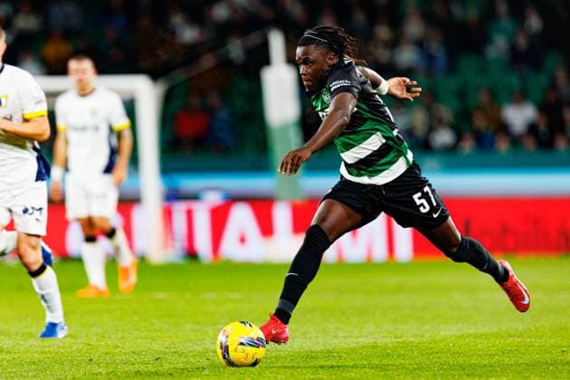 Geovany Quenda seen during Liga Portugal game between teams of Sporting CP and FC Famalicao at Estadio Jose Alvalade (Maciej Rogowski) Lisbon Estadio Jose Alvalade Portugal Copyright: xMaciejxRogowskix scpfamalicao2425-216