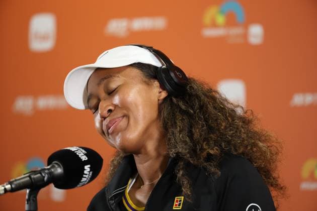 MIAMI GARDENS, FLORIDA - MARCH 18: Naomi Osaka of Japan talks to the media after defeating Yuliia Starodubtseva of Ukraine in the first round on Day 1 of the Miami Open at Hard Rock Stadium on March 18, 2025 in Miami Gardens, Florida People: Naomi Osaka Copyright: xhoo-mex xMediaPunchx