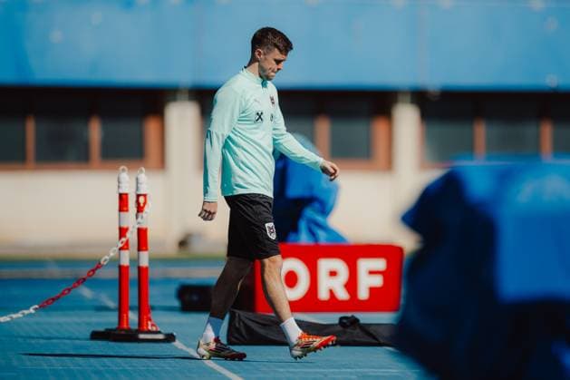 SOCCER - NL, AUT vs SRB, preview VIENNA,AUSTRIA,19.MAR.25 - SOCCER - UEFA Nations League, OEFB international match, Länderspiel, Nationalmannschaft Austria vs Serbia, preview, training Team AUT. Image shows Christoph Baumgartner (AUT).  GEPAxpictures xAlexanderxSolc
