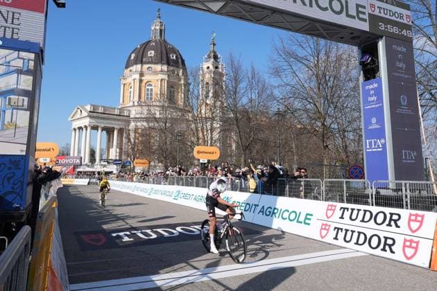 Del Toro Romero Isaac Uae Team Emirates Xrg winner of the race during the men s elite race of the Milano-Torino one day cycling race (174km) from Rho to Torino (Superga) - North West Italy- Wednesday, March 19, 2025. - cycling .  Copyright: xGianxMattiaxD Alberto LaPressex