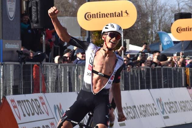 Foto IPP Massimo Rana Torino 19-03-2025 Ciclismo Milano-Torino nella foto isaac del toro romero vincitore mentre taglia il traguardo Italy Photo Press - World Copyright italy ITALY  Copyright: xR4924_italyphotopressx