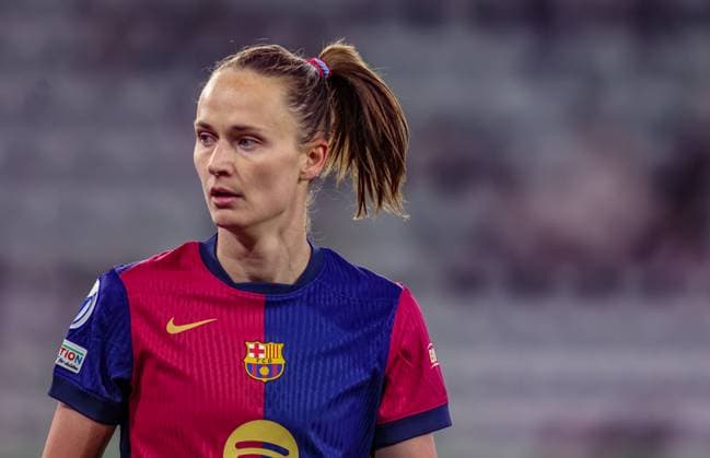 GER, Wolfsburg, VfL Wolfsburg vs FC Barcelona, WomenÂs Champions League, Football, UEFA, Season 2024 2025, Volkswagen Arena, Quarterfinals, pictured Caroline Graham Hansen FC Barcelona 10 DFB DFL REGULATIONS PROHIBIT ANY USE OF PHOTOGRAPHS AS IMAGE SEQUENCES AND OR QUASI VIDEO, 19 03 2025, Copyright: HMBxMedia HendrikxHamelau