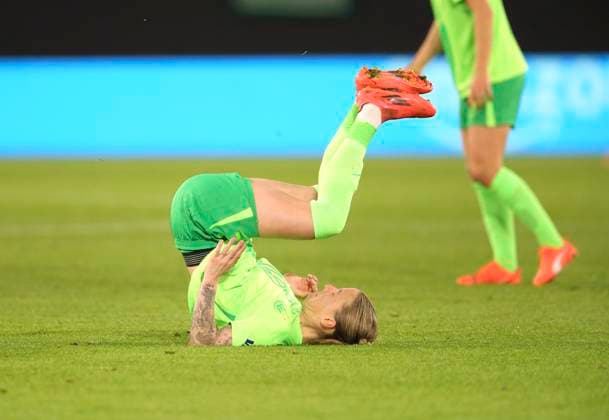 Photo loser Lynn WILMS Wolfsburg Womens Champions League quarterfinal on Wed 19 03 2025 VfL Wolfsburg CF Barcelona