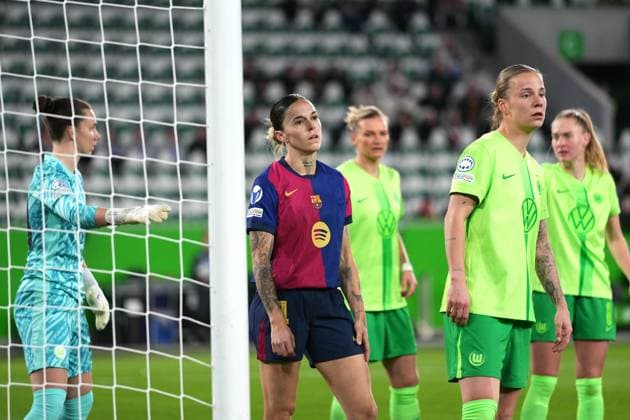Wolfsburg, Germany, March 19th 2025: Maria Leon ( 4 Barcelona ) during the UEFA Womens Champions League quarterfinal football match between VFL Wolfsburg and FC Barcelona, Barca at Volkswagen Arena in Wolfsburg, Germany. (Julia Kneissl SPP) Copyright: xJuliaxKneisslx xSPPx spp-en-JuKnSp-JK_04235.jpeg