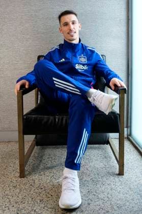 March 18, 2025, Las Rozas, Madrid, SPAIN: Alejandro Grimaldo poses for portrait after an interview for Europa Press during the call of Spain Team at Ciudad del Futbol on March 18, 2025, in Las Rozas, Madrid, Spain. Las Rozas SPAIN - ZUMAmald 20250318_zaa_a181_009 Copyright: xOscarxJ.xBarrosox