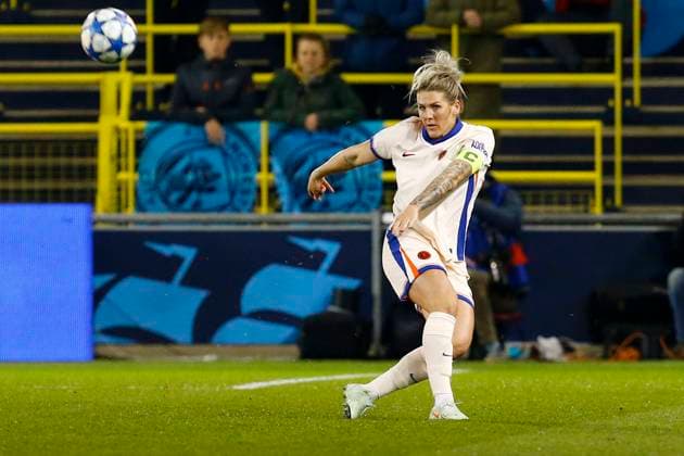 Manchester City v Chelsea, Manchester, UK - 19 March 2025 Millie Bright of Chelsea clears the ball during the Women™s Champions League Quarter Final first leg match between Manchester City and Chelsea at The Joie Stadium on 19 March 2025 in Manchester, England (Photo by Steve Taylor PPAUK) Manchester The Joie Stadium Greater Manchester England Copyright: xStevexTaylor PPAUKx PPA-174747
