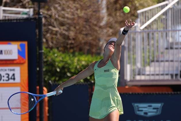 Miami Open 2025 Magda Linette during Miami Open 2025 match in Miami USA on 18 March 2025. Miami USA  Copyright: xFotoxOlimpikx originalFilename:jastrzebowski-miamiope250319_npPi2.jpg