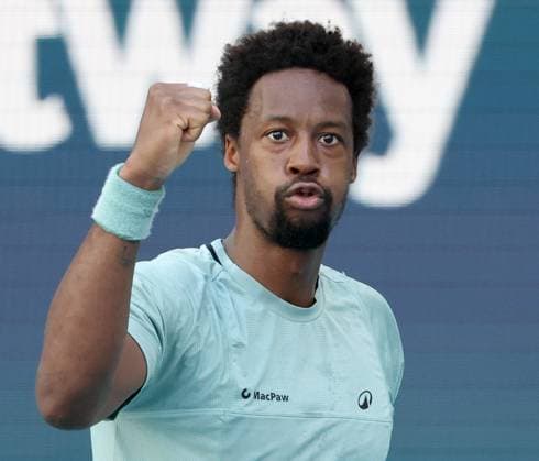 March 19, 2025, Miami Gardens, Florida, United States Of America: MIAMI GARDENS, FLORIDA - MARCH 19: Gael Monfils of France defeats Fabian Marozsan of Hungary during their match on Day 2 of the Miami Open at Hard Rock Stadium on March 19, 2025 in Miami Gardens, Florid...People: Gael Monfils Miami Gardens United States Of America - ZUMAs214 20250319_ada_s214_013 Copyright: xSMGx