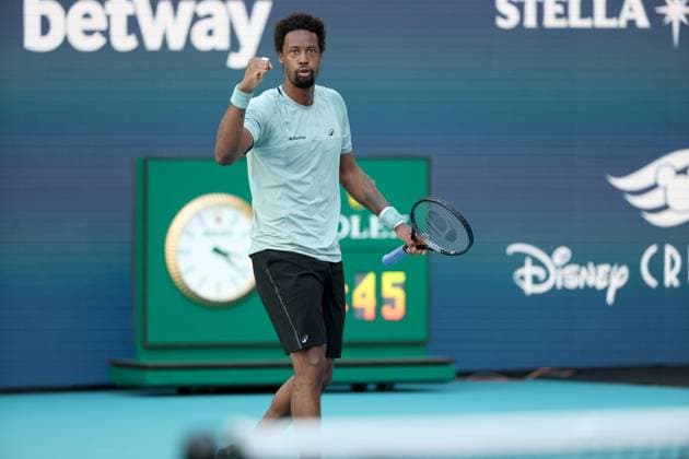March 19, 2025, Miami Gardens, Florida, United States Of America: MIAMI GARDENS, FLORIDA - MARCH 19: Gael Monfils of France defeats Fabian Marozsan of Hungary during their match on Day 2 of the Miami Open at Hard Rock Stadium on March 19, 2025 in Miami Gardens, Florid...People: Gael Monfils Miami Open 2025 - Day 2 - Gael Monfils made history on Wednesday at the Miami Open presented by Itau, where he became the second-oldest man to win a match at the ATP, Tennis Herren Masters 1000 event after Jimmy Connors.  - ZUMAs214 20250319_ada_s214_001 Copyright: xSMGx