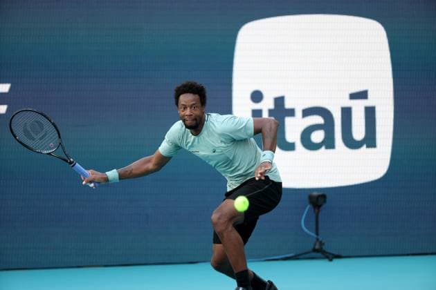 March 19, 2025, Miami Gardens, Florida, United States Of America: MIAMI GARDENS, FLORIDA - MARCH 19: Gael Monfils of France defeats Fabian Marozsan of Hungary during their match on Day 2 of the Miami Open at Hard Rock Stadium on March 19, 2025 in Miami Gardens, Florid...People: Gael Monfils Miami Open 2025 - Day 2 - Gael Monfils made history on Wednesday at the Miami Open presented by Itau, where he became the second-oldest man to win a match at the ATP, Tennis Herren Masters 1000 event after Jimmy Connors.  - ZUMAs214 20250319_ada_s214_012 Copyright: xSMGx