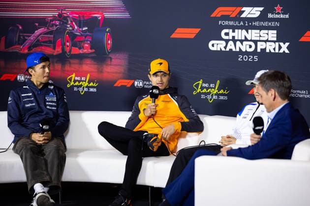 F1 - CHINESE GRAND PRIX 2025 NORRIS Lando (gbr), McLaren F1 Team MCL39, portrait, press conference, PK, Pressekonferenz during the Formula 1 Heineken Chinese Grand Prix 2025, 2nd round of the 2025 FIA Formula One World Championship, WM, Weltmeisterschaft from March 21 to 23, 2025 on the Shanghai International Circuit, in Shanghai, China - ShanghaiChina Copyright: xJavierxJimenezx